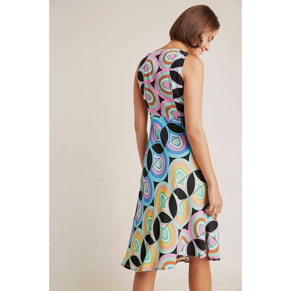 Anthropologie Kenzie Asymmetrical Midi Dress Women Size 8 - Picture 3 of 11